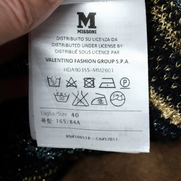 M Missoni Gold, Black, Striped, Knit Top - Picture 7 of 11